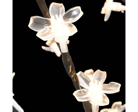 Pom de crăciun, 128 leduri alb cald, flori de cireș, 120 cm, 6 image