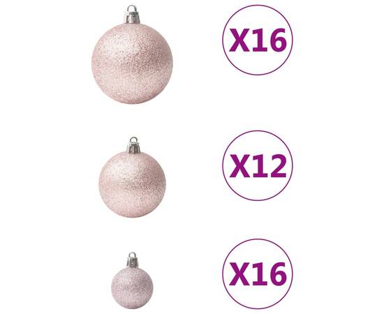 Set globuri de crăciun, 100 piese, roz, 3 image