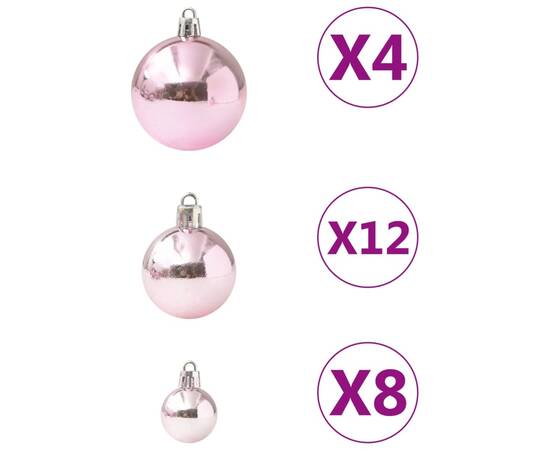 Set globuri de crăciun, 100 piese, roz, 2 image