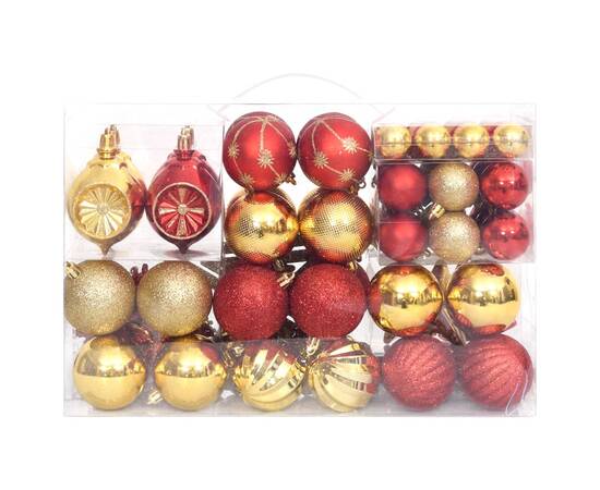 Set globuri de crăciun, 108 piese, auriu și roșu, 3 image