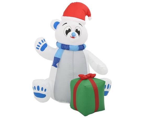 Urs polar gonflabil de crăciun cu led, 2,4 m, interior/exterior, 2 image