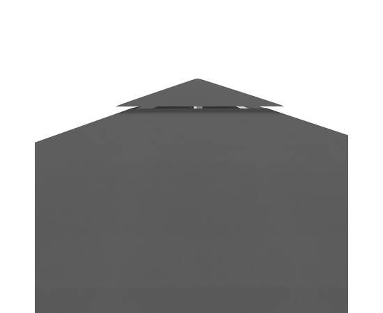 Acoperiș de pavilion, 2 niveluri, negru, 3x3 m, 310 g/m², 6 image