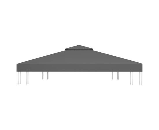 Acoperiș de pavilion cu 2 niveluri, negru, 4x3 m, 310 g/m², 5 image