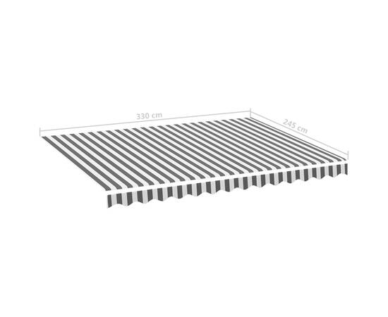 Pânză de rezervă copertină, antracit și alb, 3,5x2,5 m, 6 image