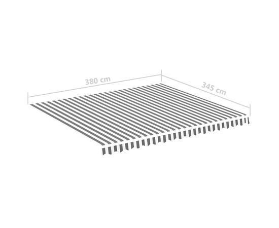Pânză de rezervă copertină, antracit și alb, 4x3,5 m, 6 image