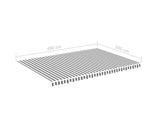 Pânză de rezervă copertină, antracit și alb, 5x3,5 m, 6 image