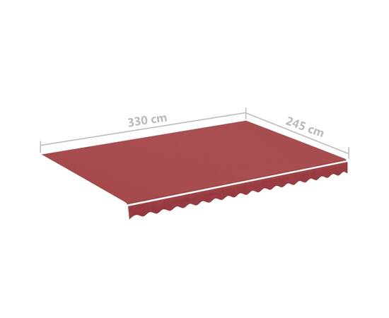 Pânză de rezervă pentru copertină, roșu vișiniu, 3,5x2,5 m, 6 image