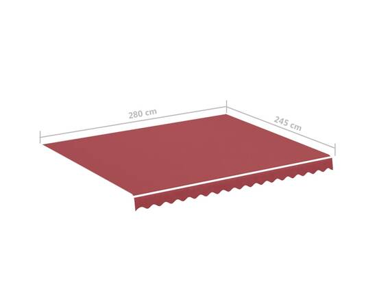 Pânză de rezervă pentru copertină, roșu vișiniu, 3x2,5 m, 6 image