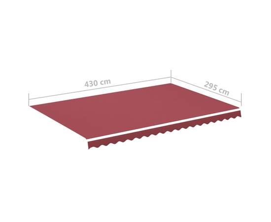 Pânză de rezervă pentru copertină, roșu vișiniu, 4,5x3 m, 6 image