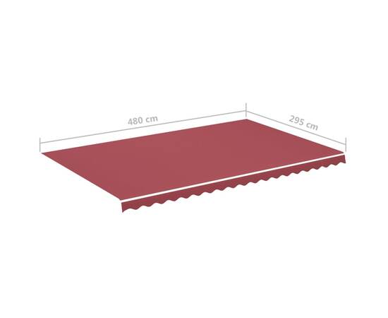 Pânză de rezervă pentru copertină, roșu vișiniu, 5x3 m, 6 image