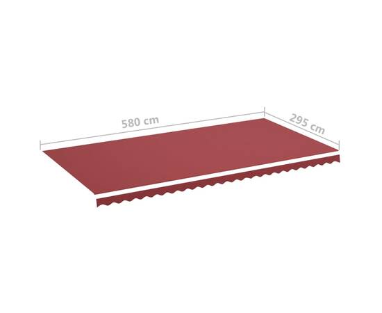 Pânză de rezervă pentru copertină, roșu vișiniu, 6x3 m, 6 image