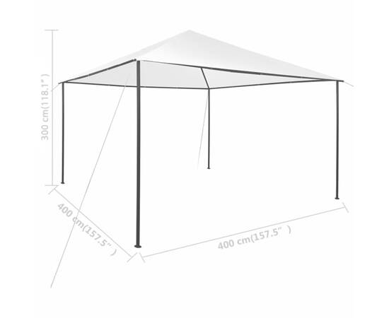 Pavilion, alb, 4x4x3 m, 180 g/m², 8 image
