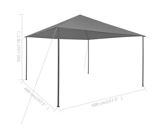 Pavilion, antracit, 4x4x3 m, 180 g/m², 8 image