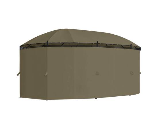 Pavilion cu perdele, gri taupe, 520x349x255 cm, 180 g/m², 6 image