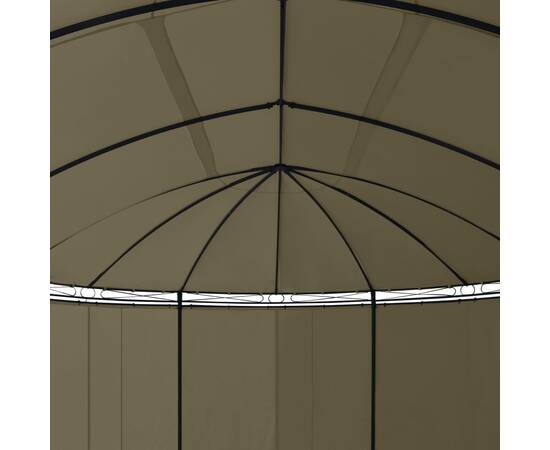 Pavilion cu perdele, gri taupe, 520x349x255 cm, 180 g/m², 3 image