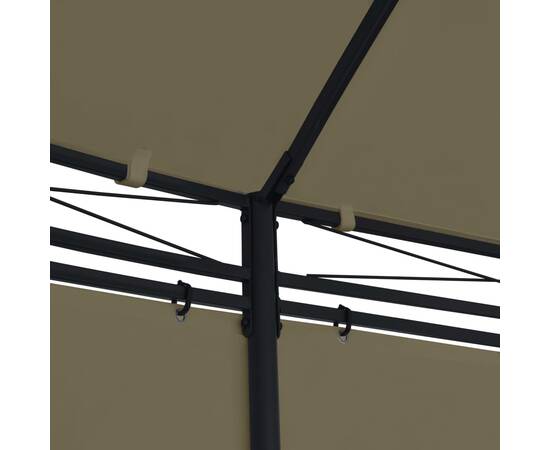 Pavilion cu perdele, gri taupe, 520x349x255 cm, 180 g/m², 2 image