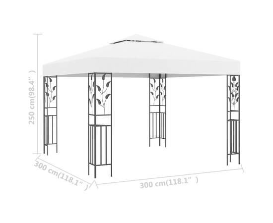 Pavilion de grădină, alb, 3 x 3 m, 180 g/m², 5 image