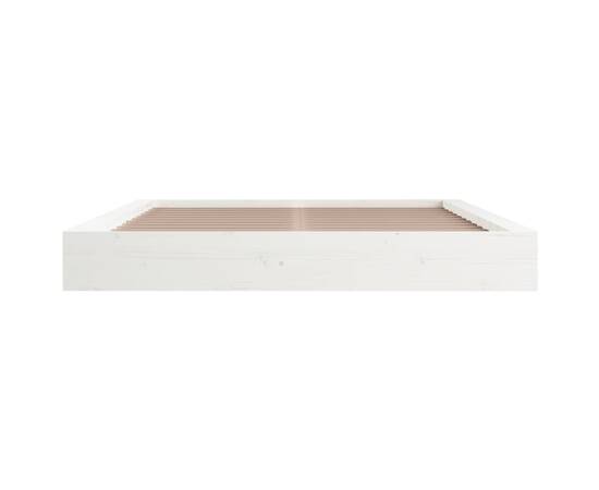 Cadru de pat, alb, 160x200 cm, lemn masiv, 4 image