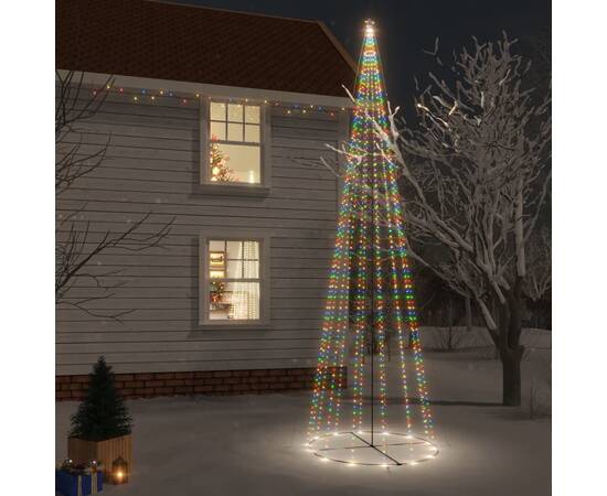 Brad de crăciun conic, 1134 led-uri, multicolor, 230x800 cm