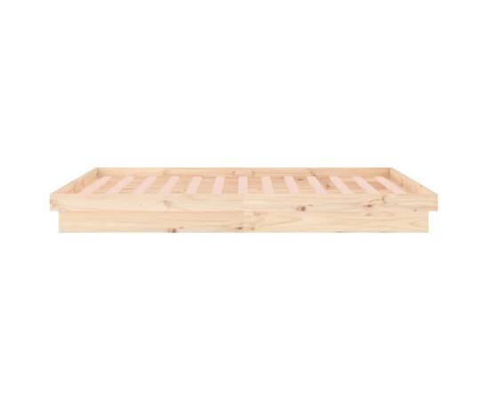 Cadru de pat double 4ft6 cu led, 135x190 cm, lemn masiv, 8 image
