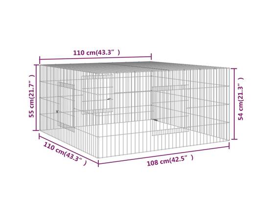 Cușcă pentru iepuri, 110x110x55 cm, fier galvanizat, 7 image