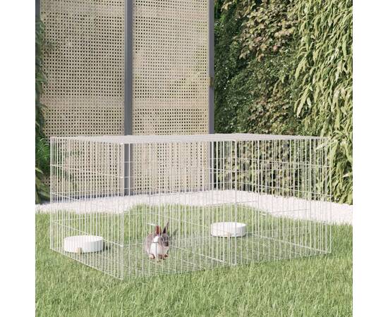 Cușcă pentru iepuri, 2 panouri, 110x79x54 cm, fier galvanizat