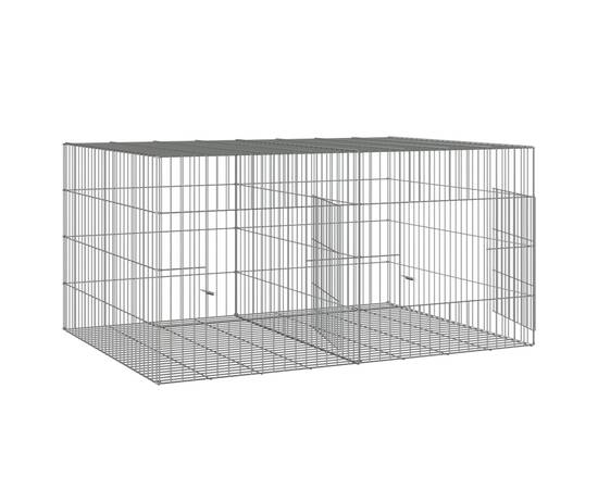 Cușcă pentru iepuri, 2 panouri, 110x79x54 cm, fier galvanizat, 4 image