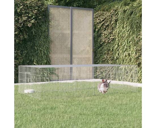 Cușcă pentru iepuri, 2 panouri, 220x110x55 cm, fier galvanizat