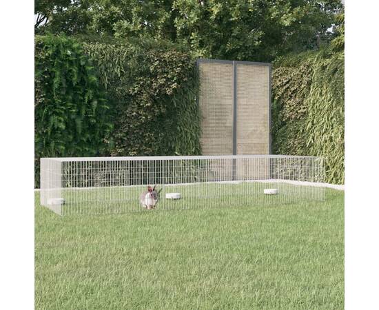 Cușcă pentru iepuri, 3 panouri, 325x109x54 cm, fier galvanizat