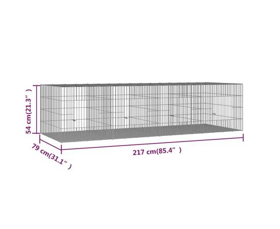 Cușcă pentru iepuri, 4 panouri, 217x79x54 cm, fier galvanizat, 7 image
