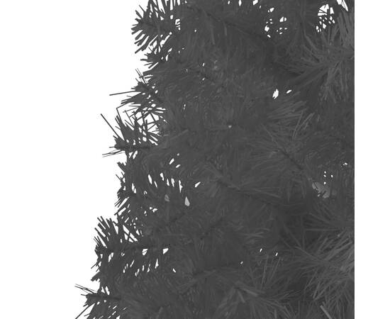 Jumătate brad de crăciun subțire cu suport, negru, 240 cm, 7 image