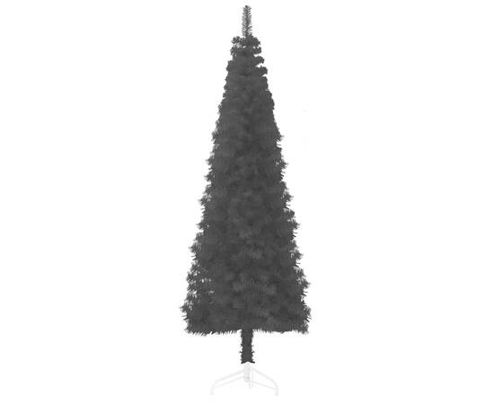 Jumătate brad de crăciun subțire cu suport, negru, 240 cm, 4 image