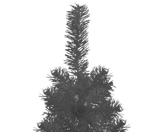 Jumătate brad de crăciun subțire cu suport, negru, 240 cm, 6 image