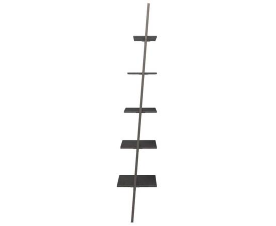 Raft înclinat cu 5 niveluri, negru, 64x34x185,5 cm, 4 image