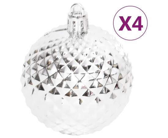 Set globuri de crăciun, 70 piese, argintiu și alb, 7 image