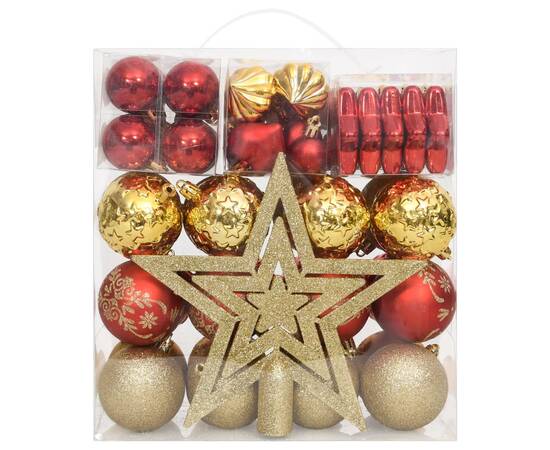 Set globuri de crăciun, 70 piese, auriu și roșu, 2 image