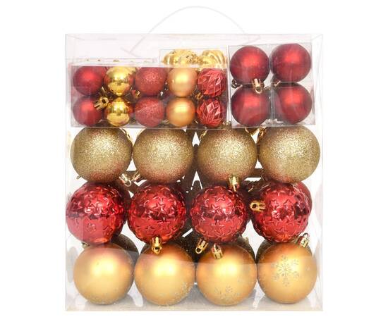 Set globuri de crăciun, 70 piese, auriu și roșu, 3 image