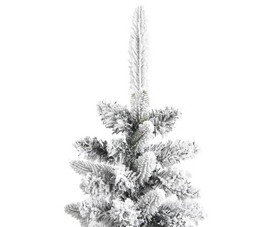 Brad de crăciun artificial slim cu zăpadă pufoasă 120 cm pvc&pe, 5 image