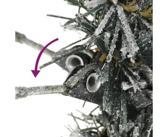 Brad de crăciun artificial slim cu zăpadă pufoasă 120 cm pvc&pe, 4 image
