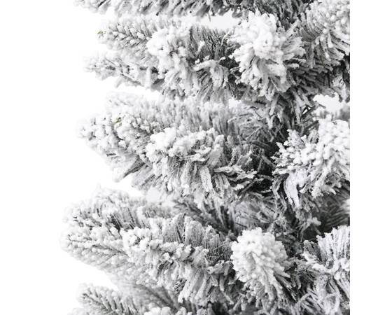 Brad de crăciun artificial slim cu zăpadă pufoasă 120 cm pvc&pe, 6 image