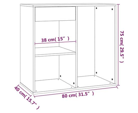 Dulap de cosmetice, gri beton, 80x40x75 cm, lemn prelucrat, 8 image