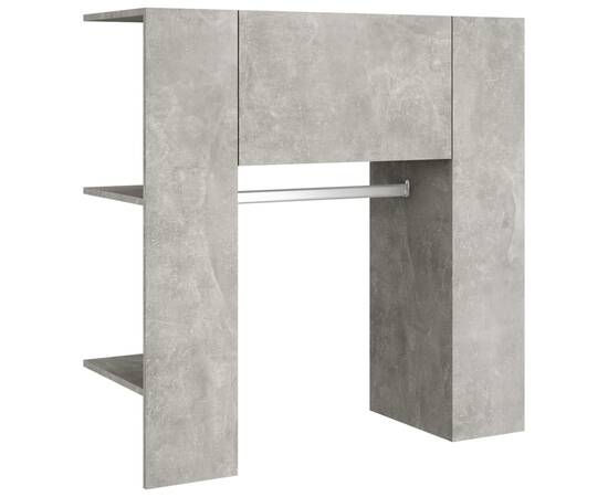 Dulap de hol, gri beton, 97,5x37x99 cm, lemn prelucrat, 6 image