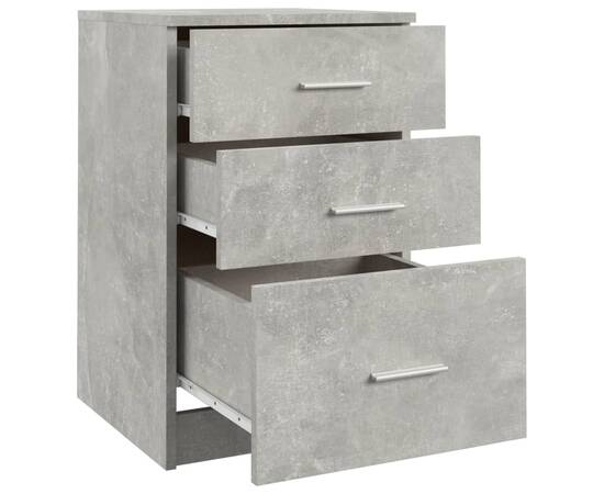 Noptieră, gri beton, 40x40x63 cm, lemn compozit, 8 image