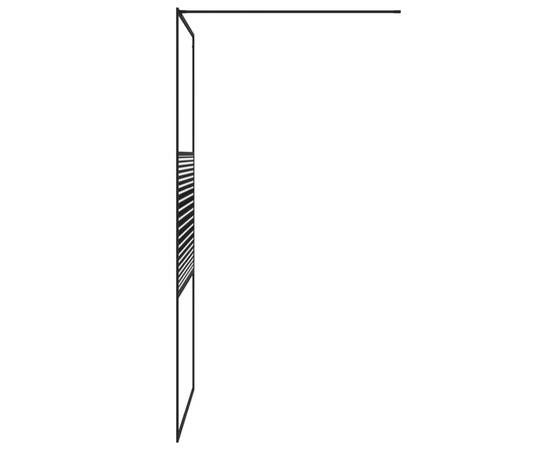 Paravan de duș walk-in negru 100x195 cm sticlă esg transparentă, 4 image