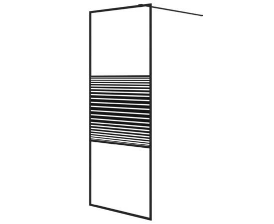 Paravan de duș walk-in negru 80x195 cm sticlă esg transparentă, 2 image
