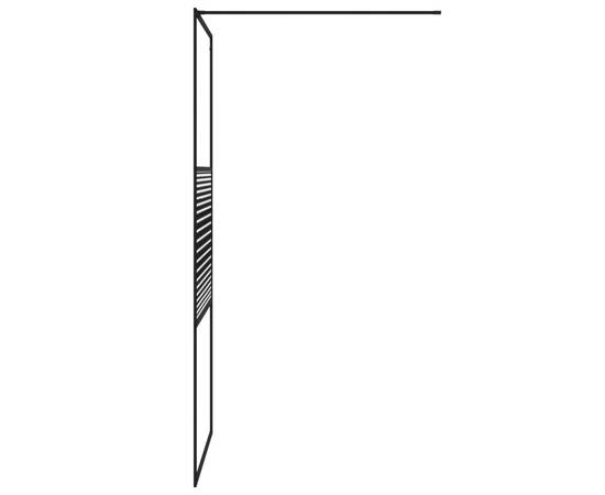 Paravan de duș walk-in negru 90x195 cm sticlă esg transparentă, 4 image