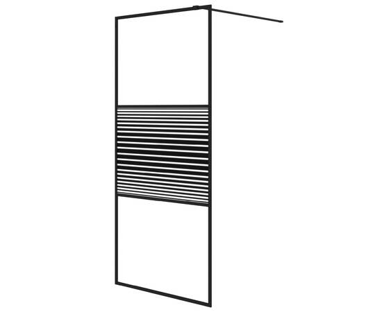 Paravan de duș walk-in negru 90x195 cm sticlă esg transparentă, 2 image