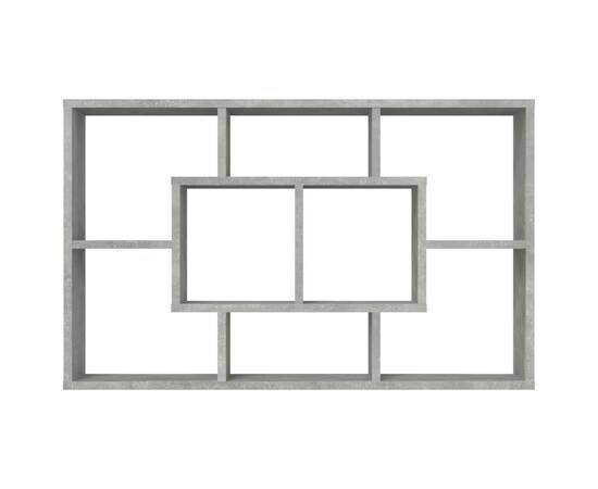 Raft de perete, gri beton, 85x16x52,5 cm, lemn compozit, 5 image