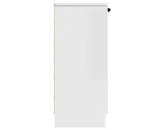 Servantă, alb extralucios, 30x30x70 cm, lemn prelucrat, 7 image