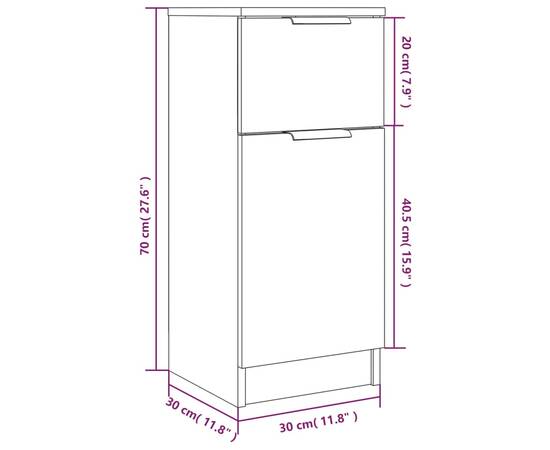 Servante, 2 buc., gri beton, 30x30x70 cm, lemn compozit, 11 image